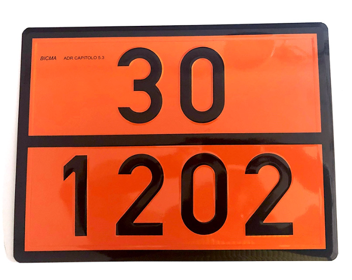 Panel naranja ADR 30/1202 para gasóleo