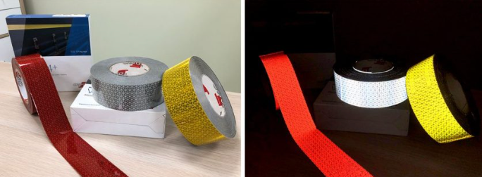 Rollos de cinta reflectante para camiones y remolques