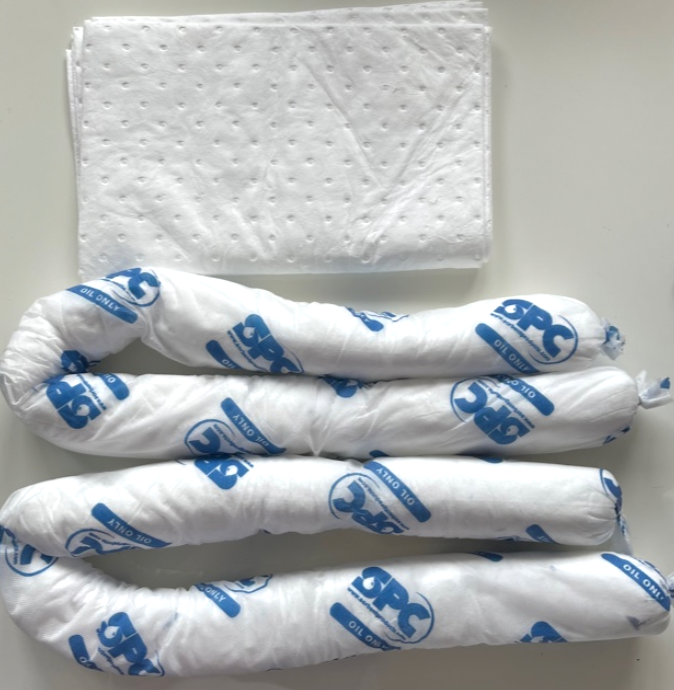 Componentes del kit absorbente para hidrocarburos
