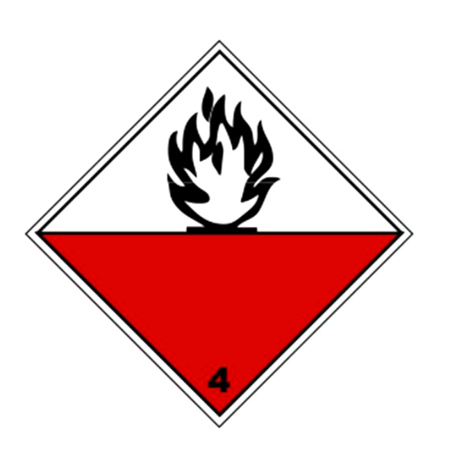 Etiqueta ADR Clase 4.2 materias espontáneamente inflamables