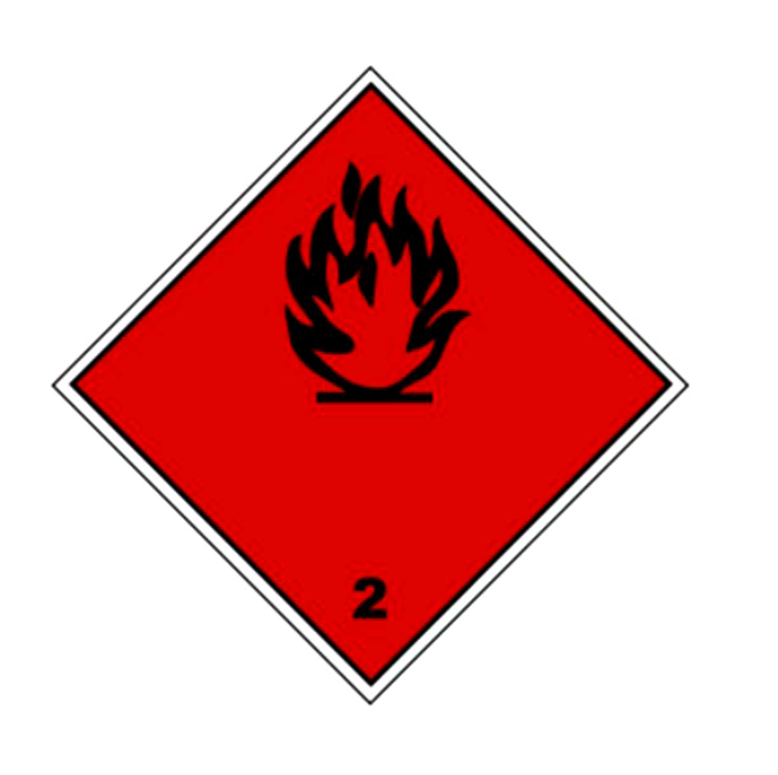 Etiqueta ADR Clase 2.1 gases inflamables