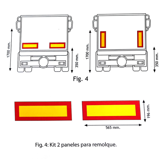 Paneles reflectantes ECE 70-01 para remolque