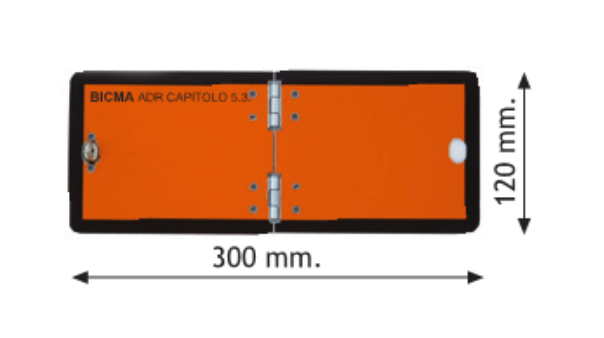 Panel naranja ADR reducido plegado